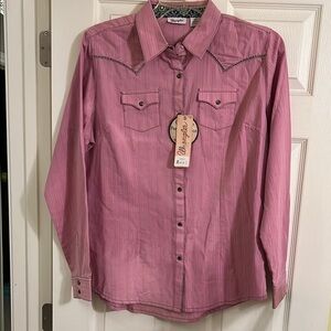 Wrangler Pink Western Shirt with Embroidery